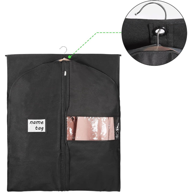 6 Pack Black 60in Garment Bags