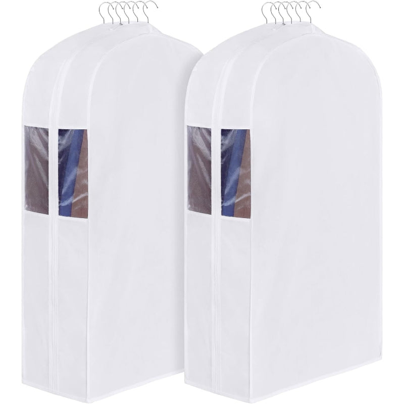 2 Pack White 40in Cotton Garment Bags
