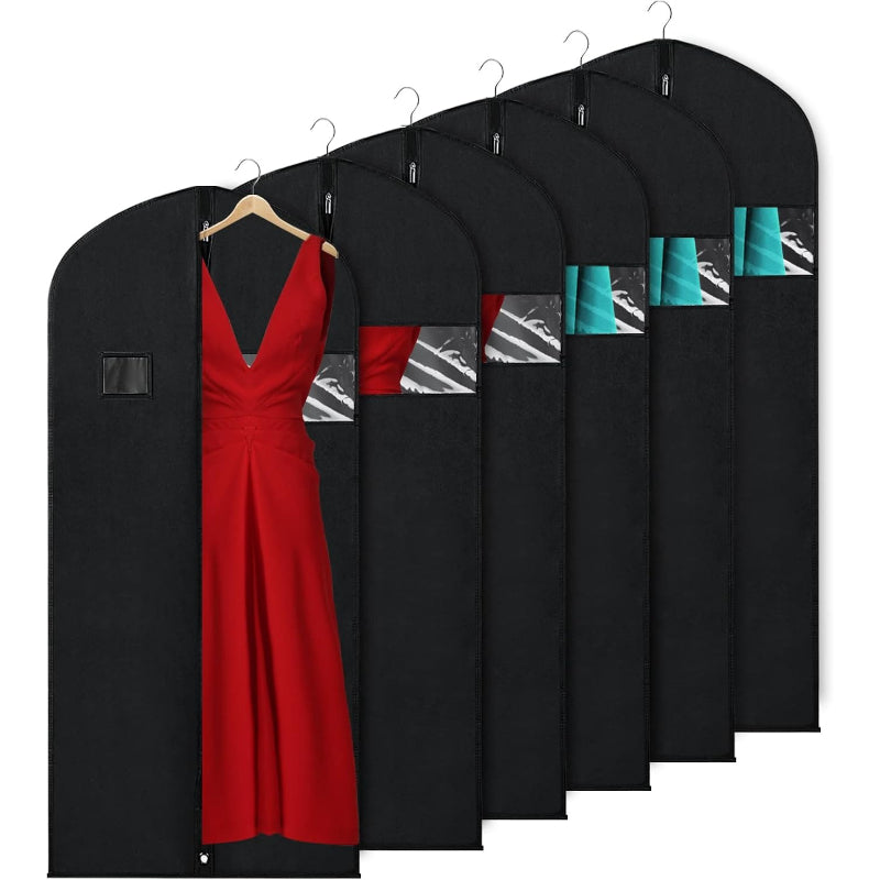 6 Pack Black 60in Garment Bags