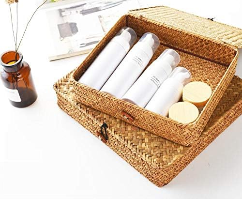Set of 2 Seagrass Basket Box With Lid
