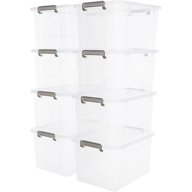 8 Packs 44.4 QT Clear Storage Bins