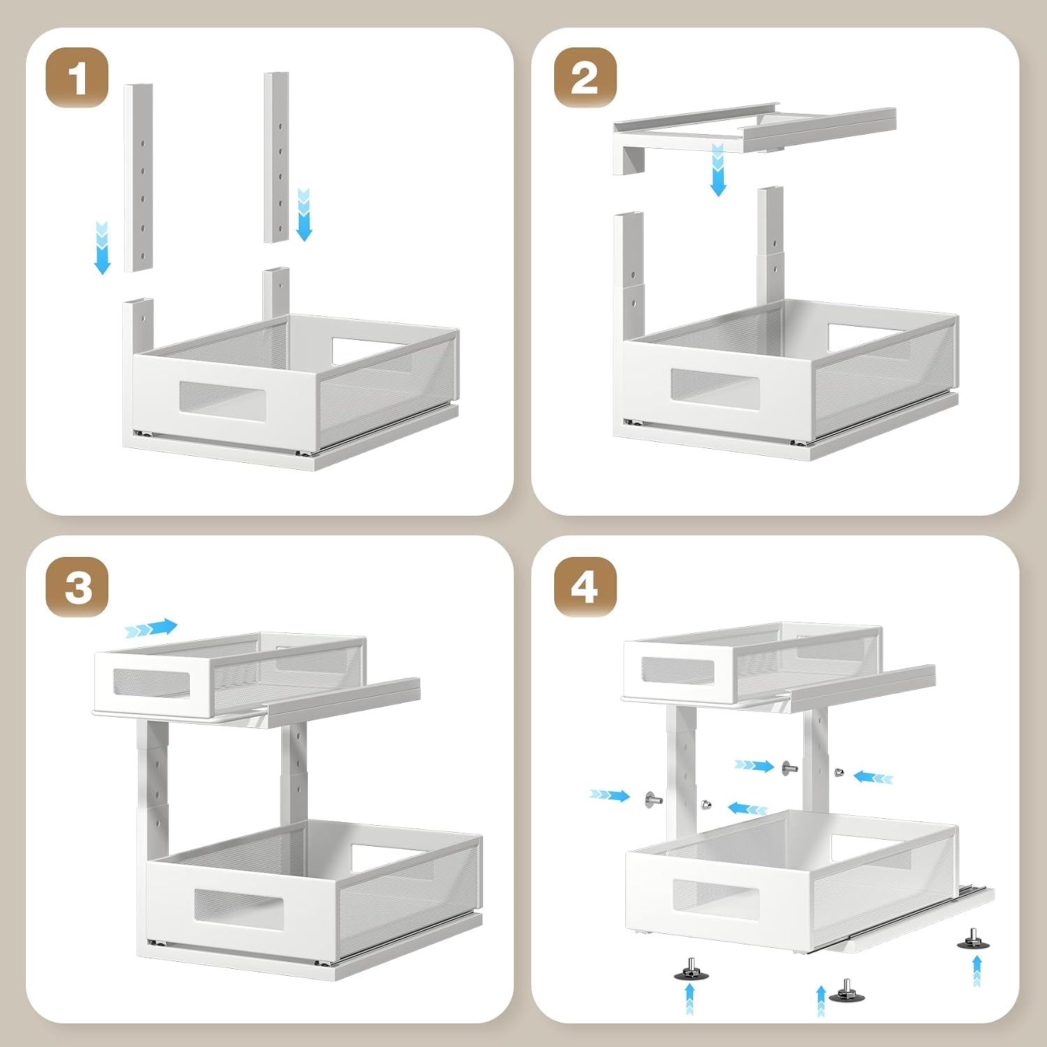 2 Pack 2-Tier Under Sink Organizer