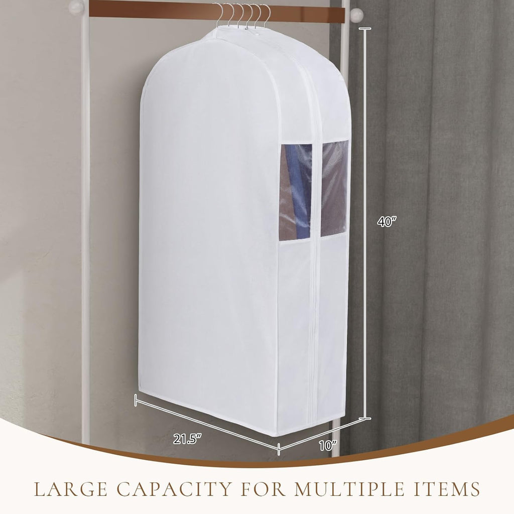 2 Pack White 40in Cotton Garment Bags