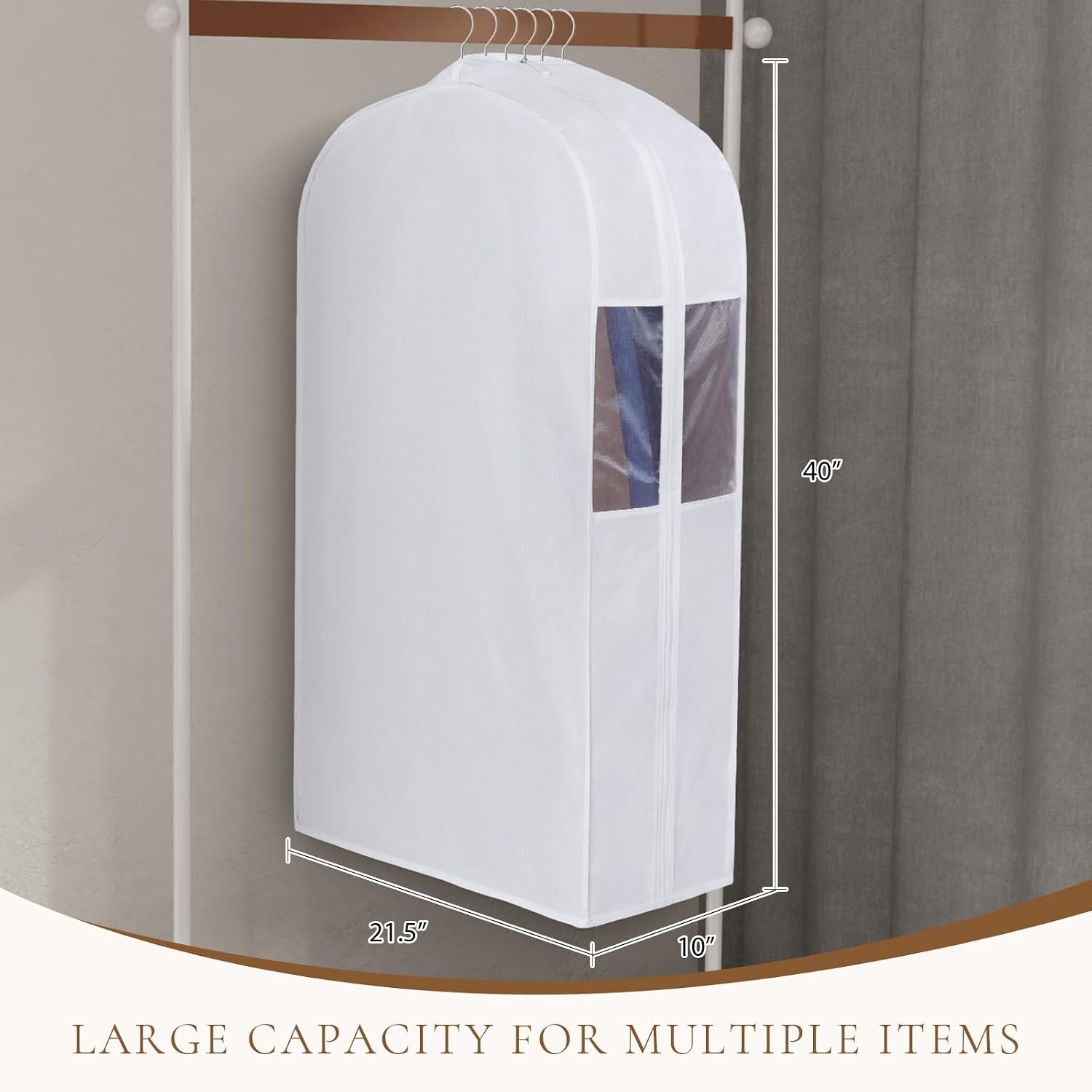 2 Pack White 40in Cotton Garment Bags