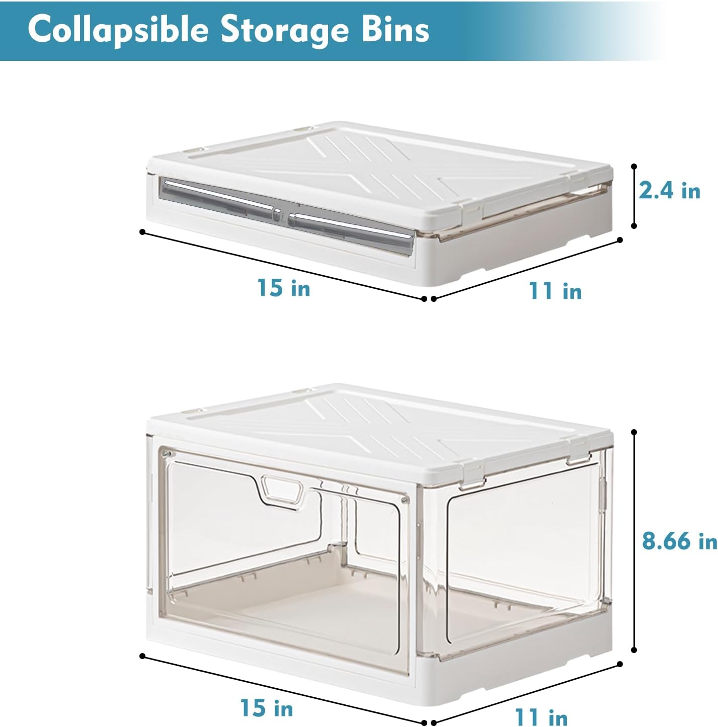3 Pack Clear Storage Bins with Lids