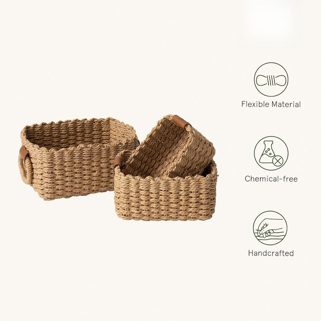 3 Pack Small Wicker Baskets