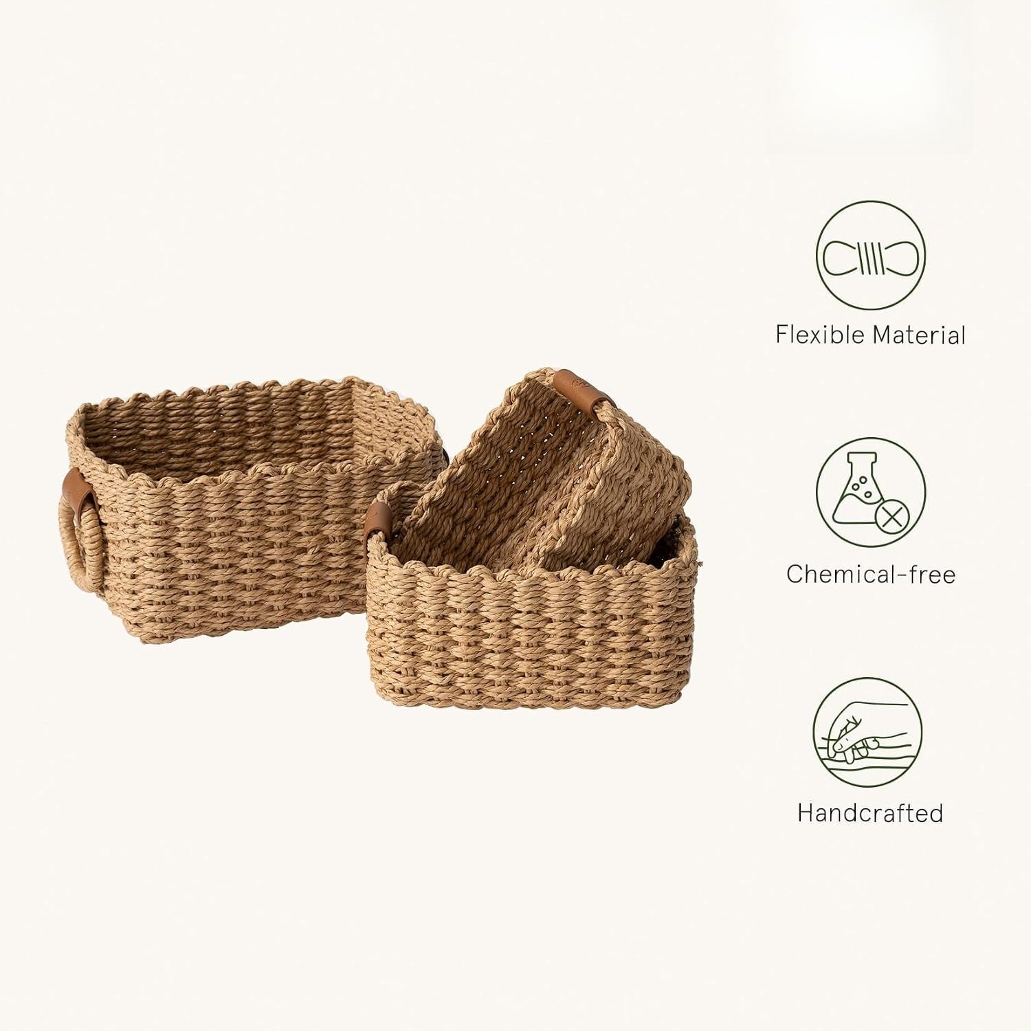 3 Pack Small Wicker Baskets