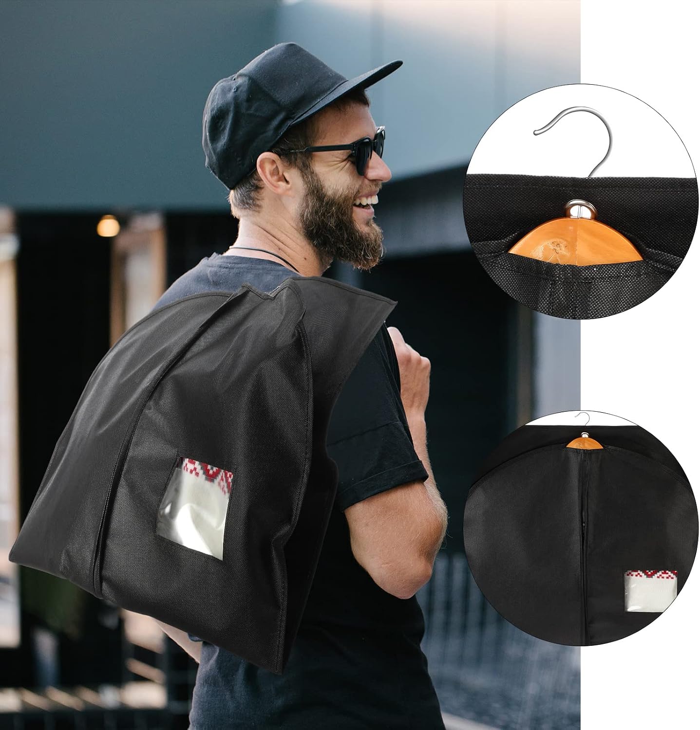 24 Pack Black Garment Bags