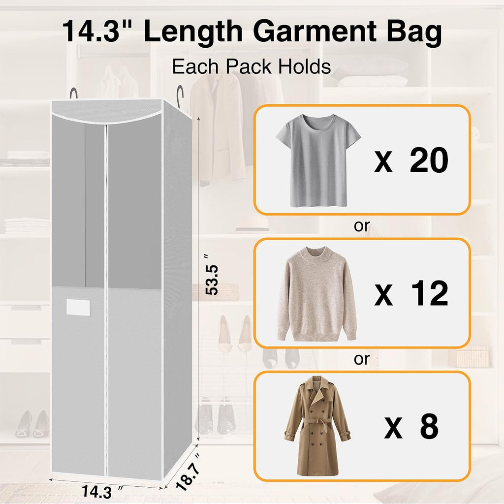 2 Pack Gray Garment Bags