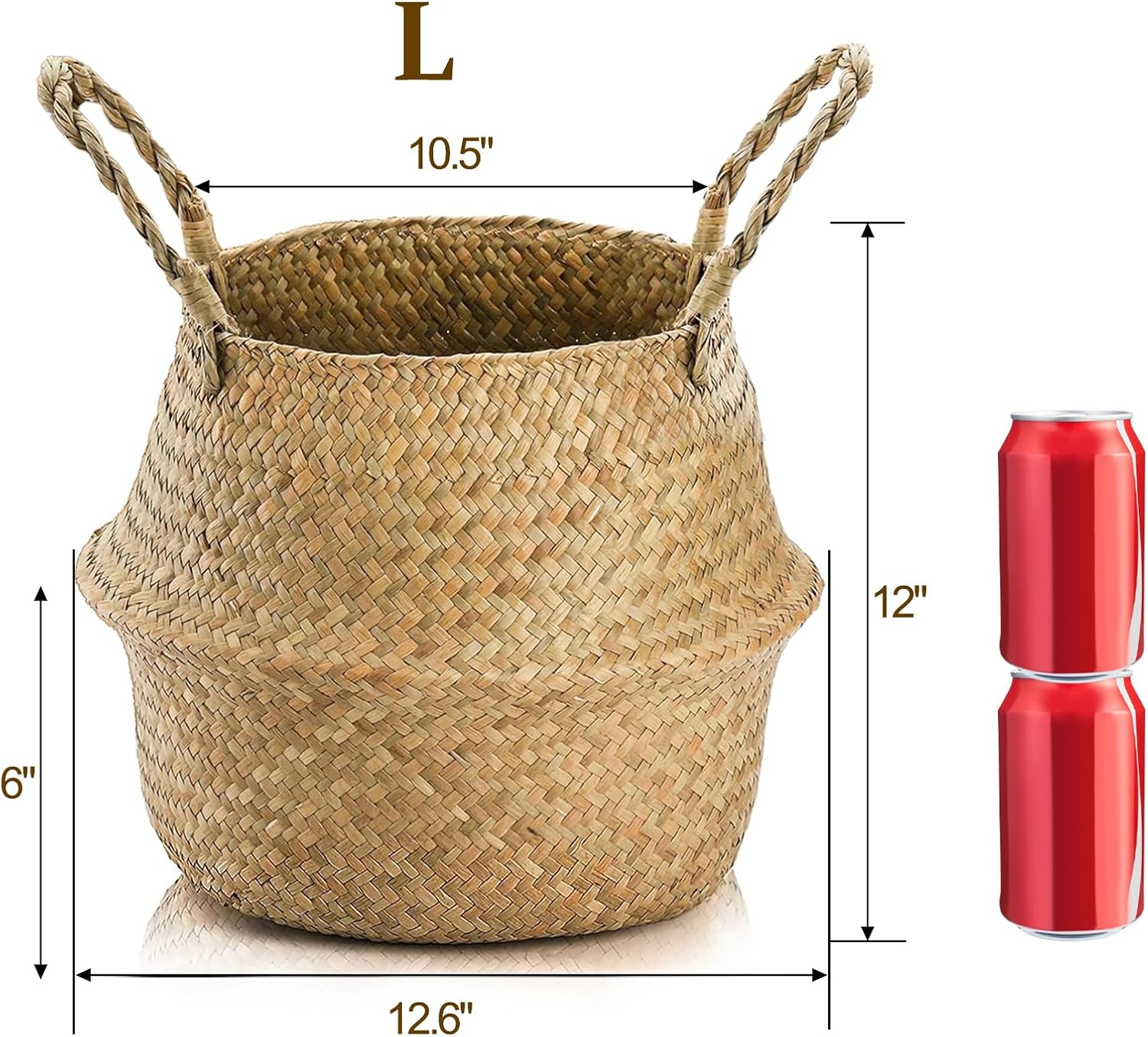 2 Pack Large Seagrass Woven Basket