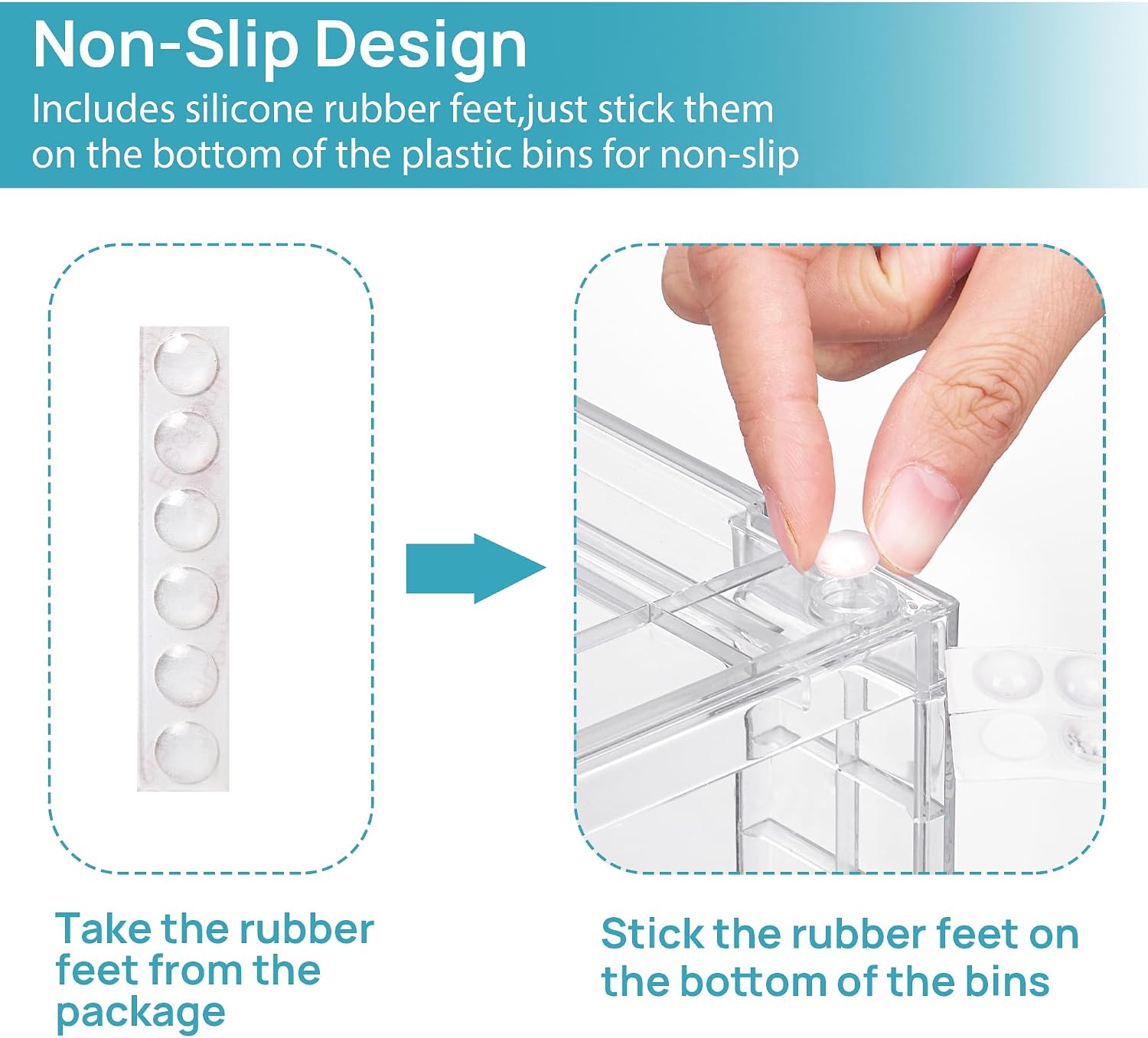 4 Pack Clear Stackable Storage Drawers