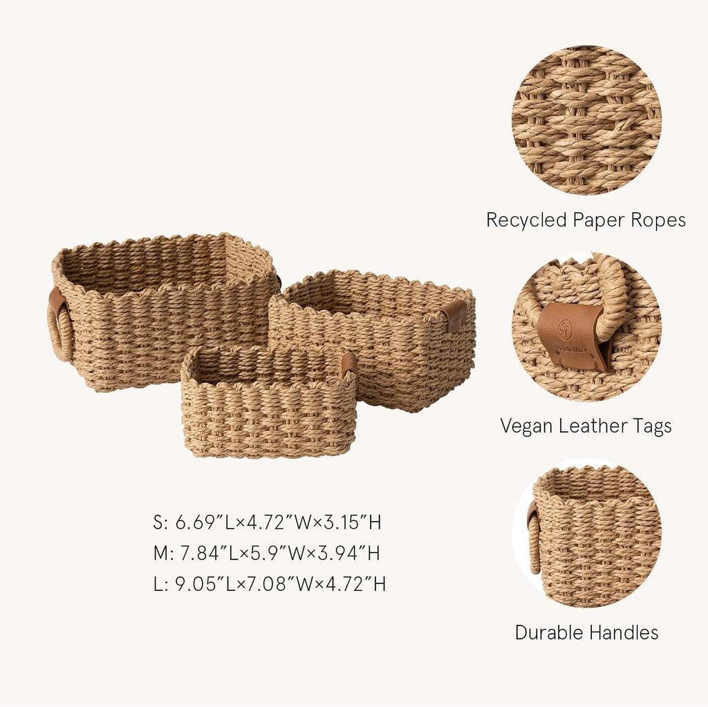 3 Pack Small Wicker Baskets