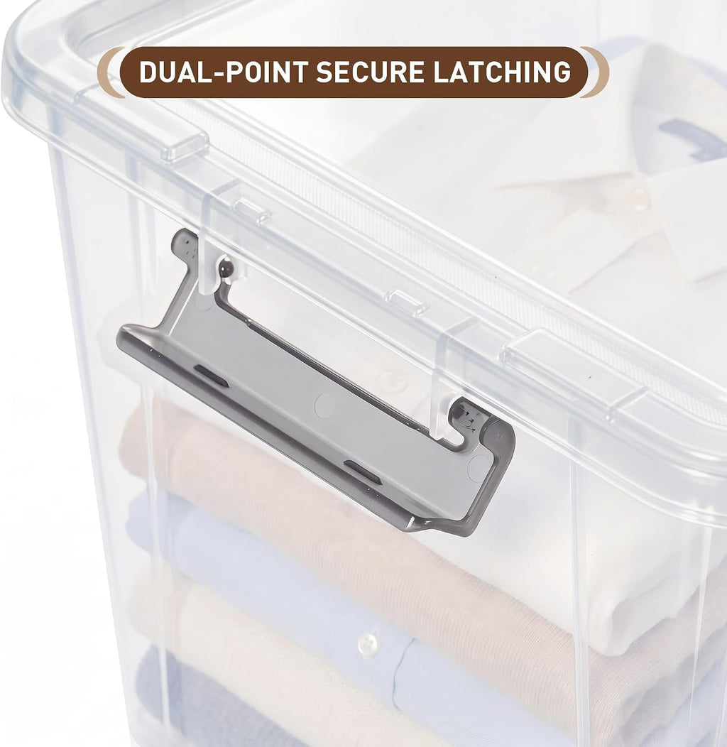 8 Packs 44.4 QT Clear Storage Bins