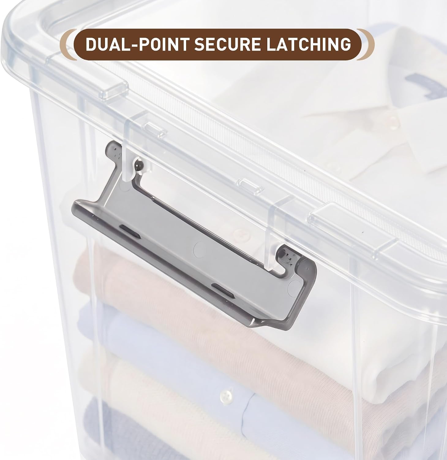 8 Packs 44.4 QT Clear Storage Bins