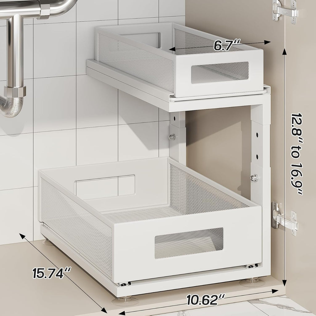 2 Pack 2-Tier Under Sink Organizer