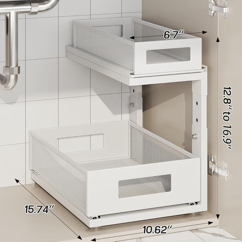 2 Pack 2-Tier Under Sink Organizer