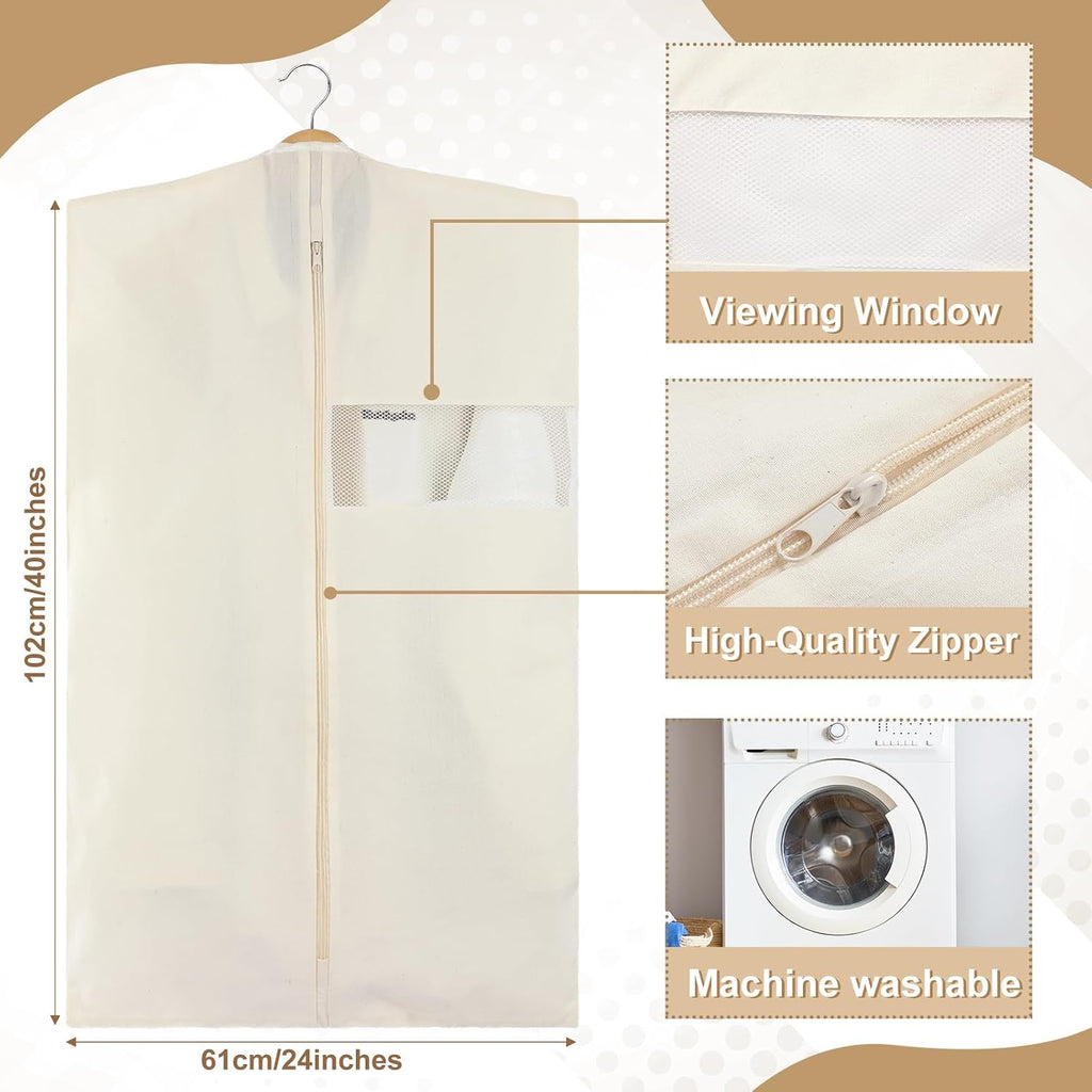 6 Pcs 40in Cotton Garment Bags