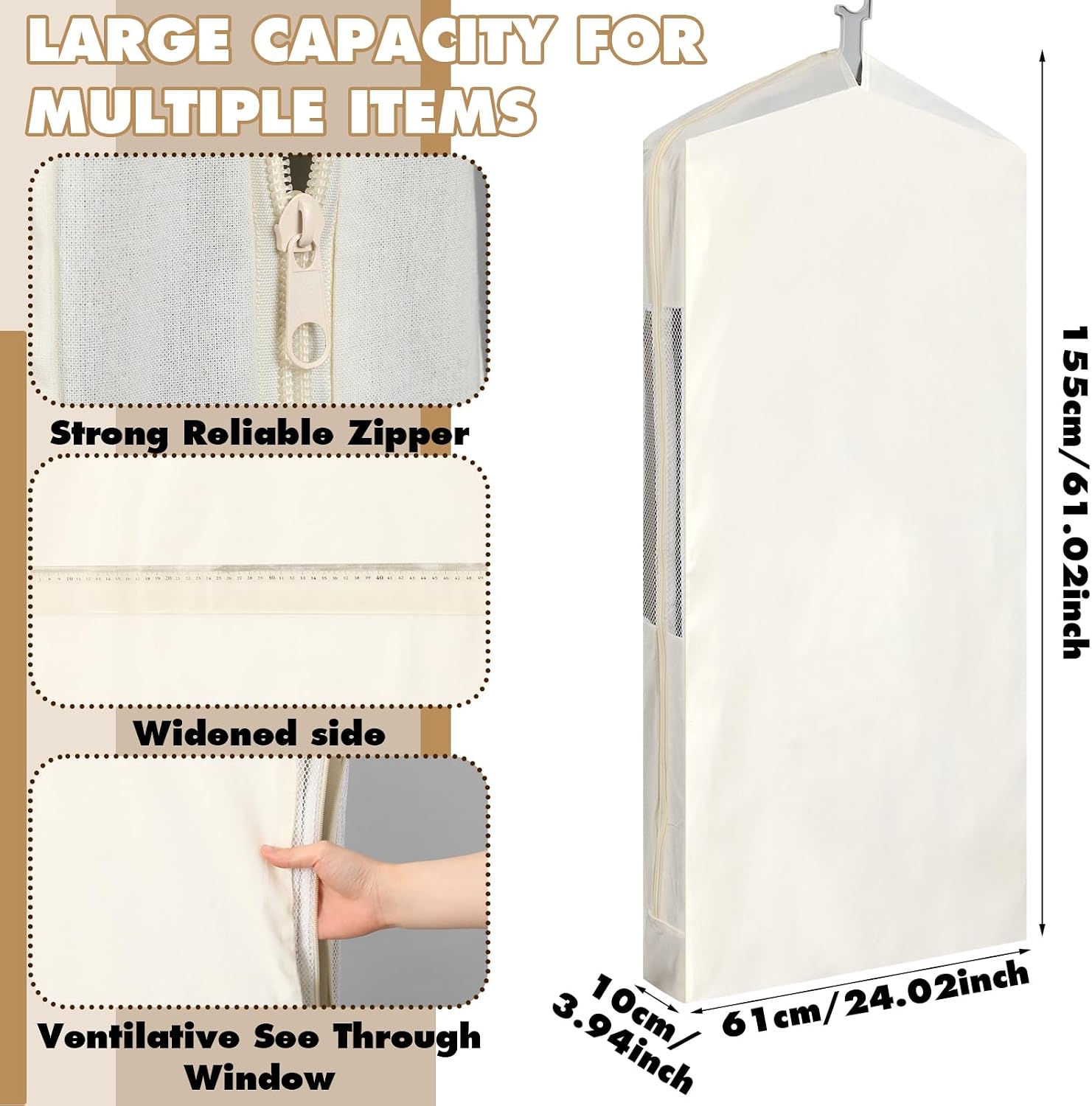 3 Pcs Cotton Garment Bags