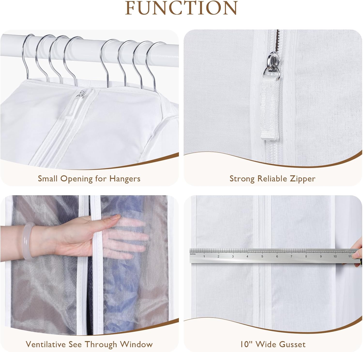 2 Pack White 40in Cotton Garment Bags