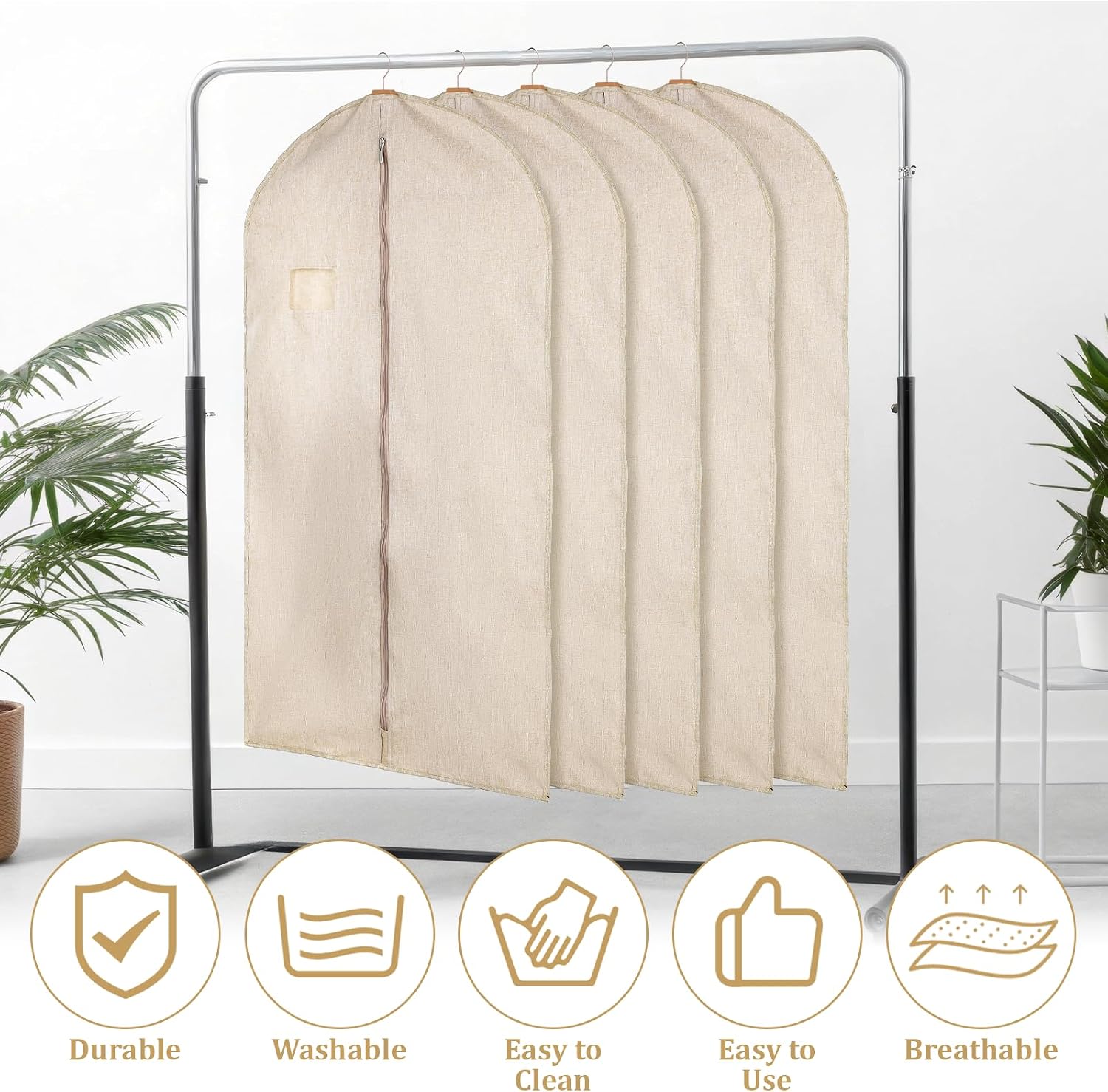 5 Packs 40" Cotton Garment Bags