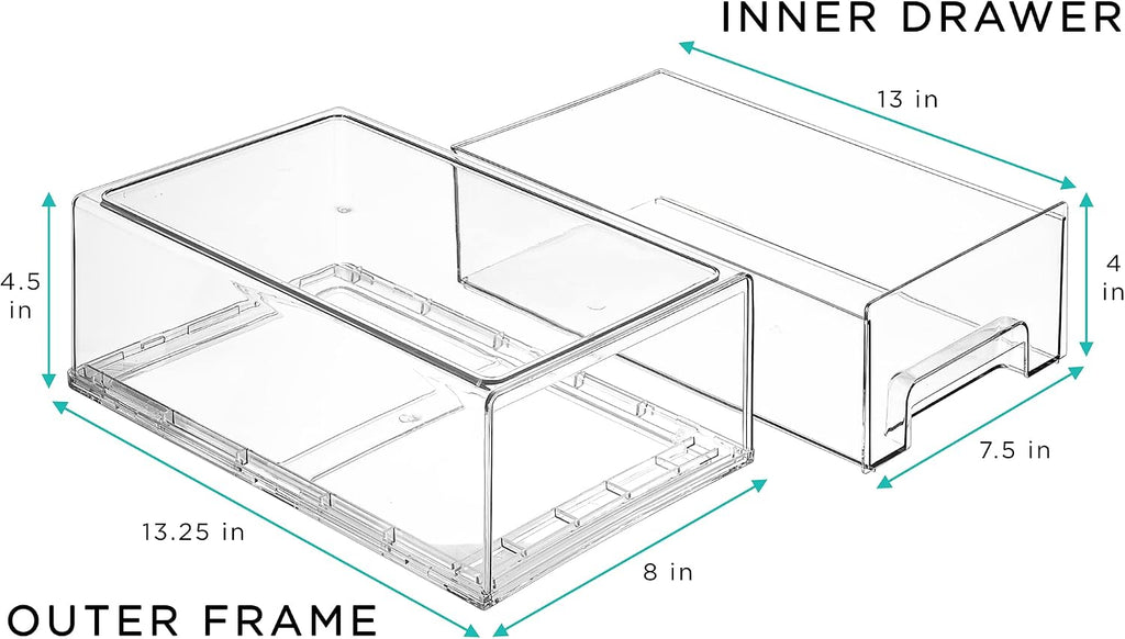 2 Pack Medium Refrigerator Storage Drawers