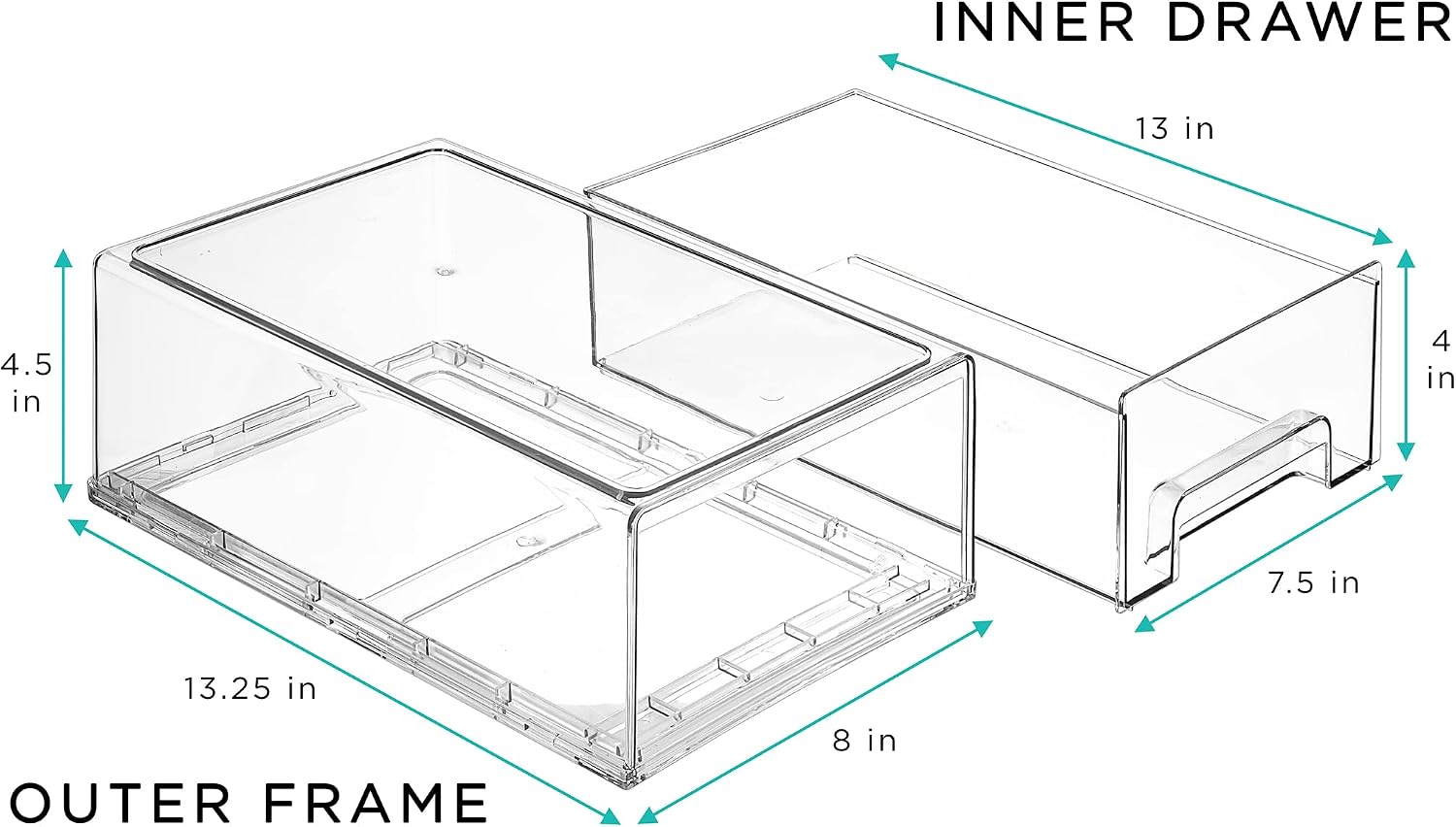 2 Pack Medium Refrigerator Storage Drawers
