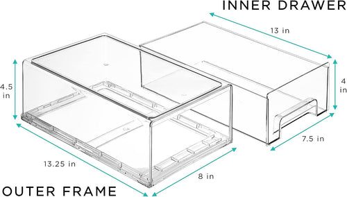 2 Pack Medium Refrigerator Storage Drawers