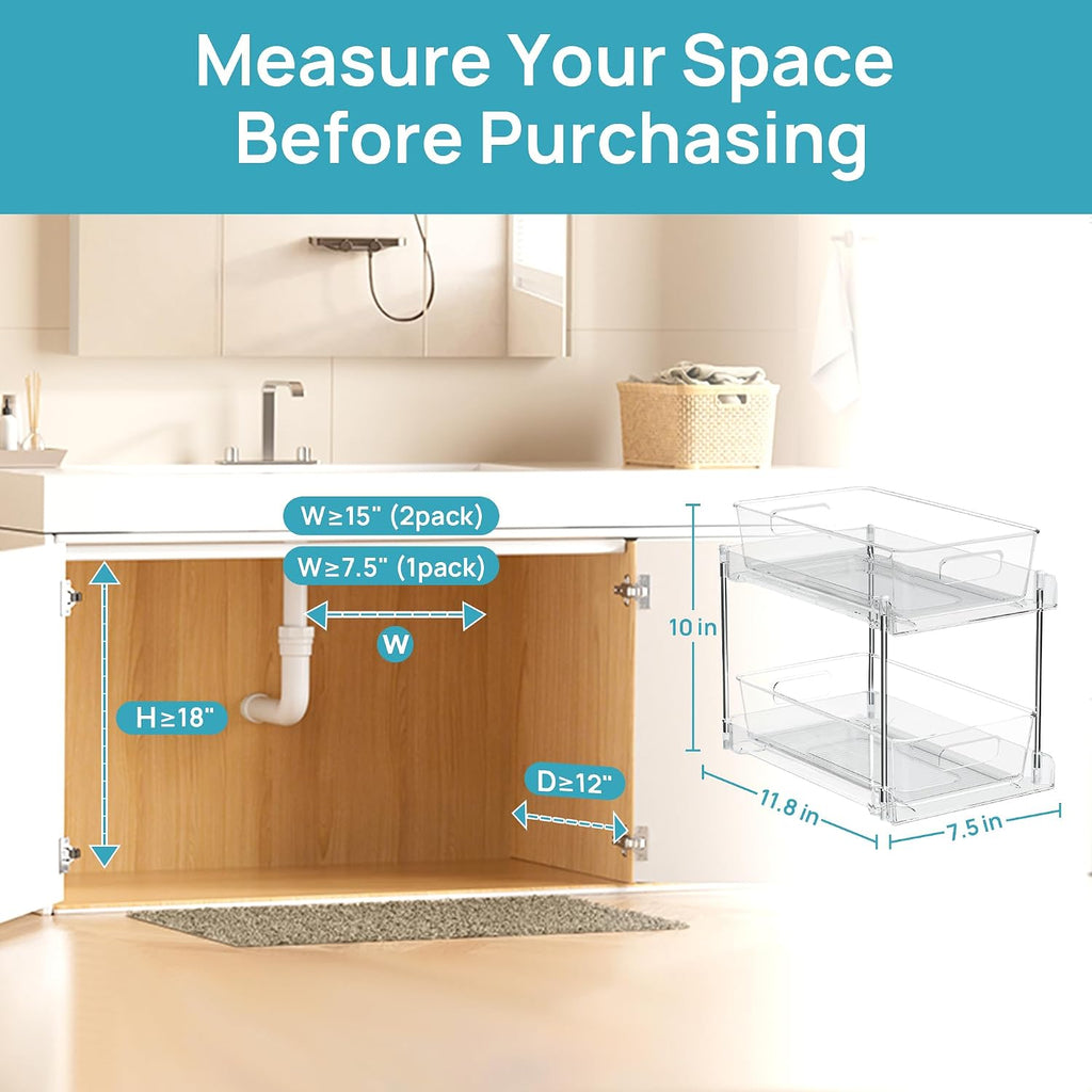 2 Pack Under Sink Organizer