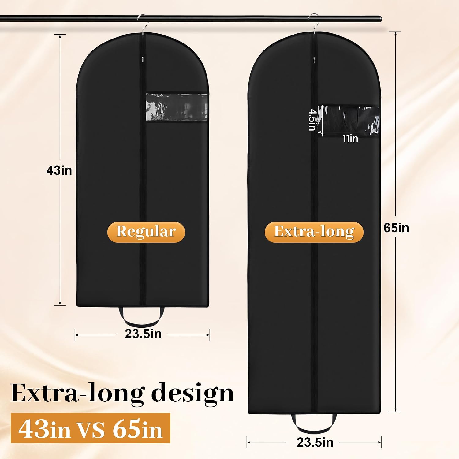 6-Pack 65" Garment Bags for Dresses
