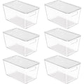 6 Pack Medium Clear Storage Bins