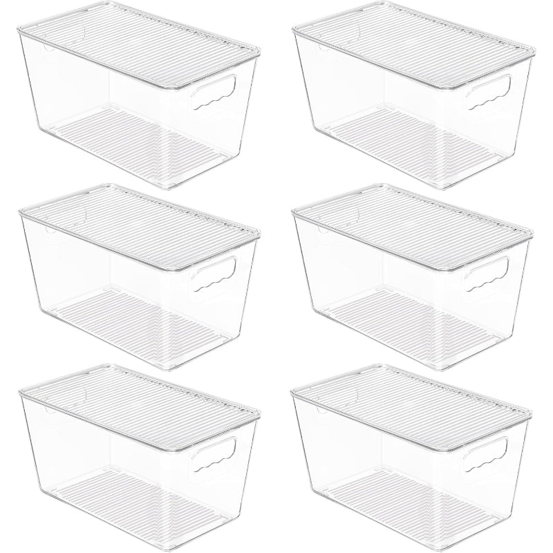 6 Pack Medium Clear Storage Bins