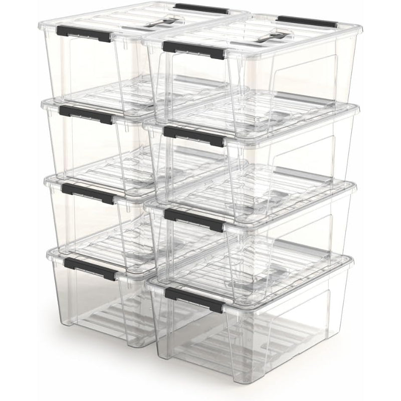 8 Pack 5 Quart Clear Storage Bins