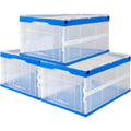 3-Pack 65L Clear Collapsible Storage Crates