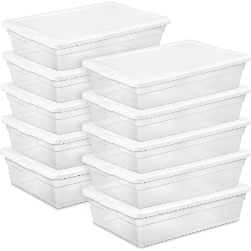 10-Pack 28 Quart Clear Storage Boxes