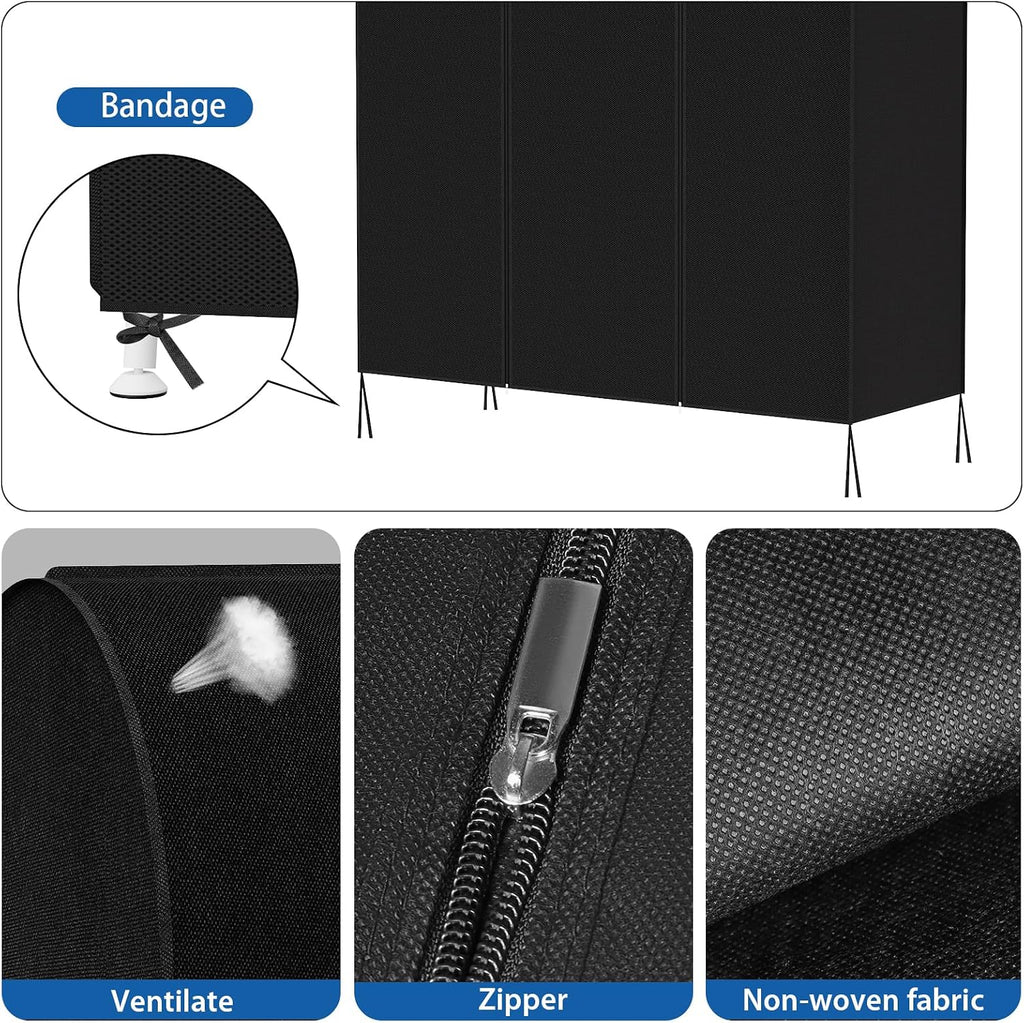50in Black Garment Rack Cover