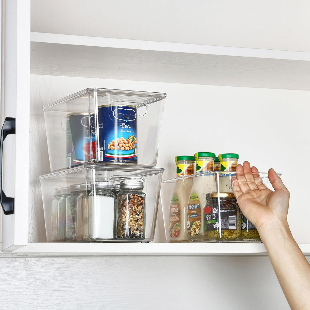 6 Pack Medium Clear Storage Bins