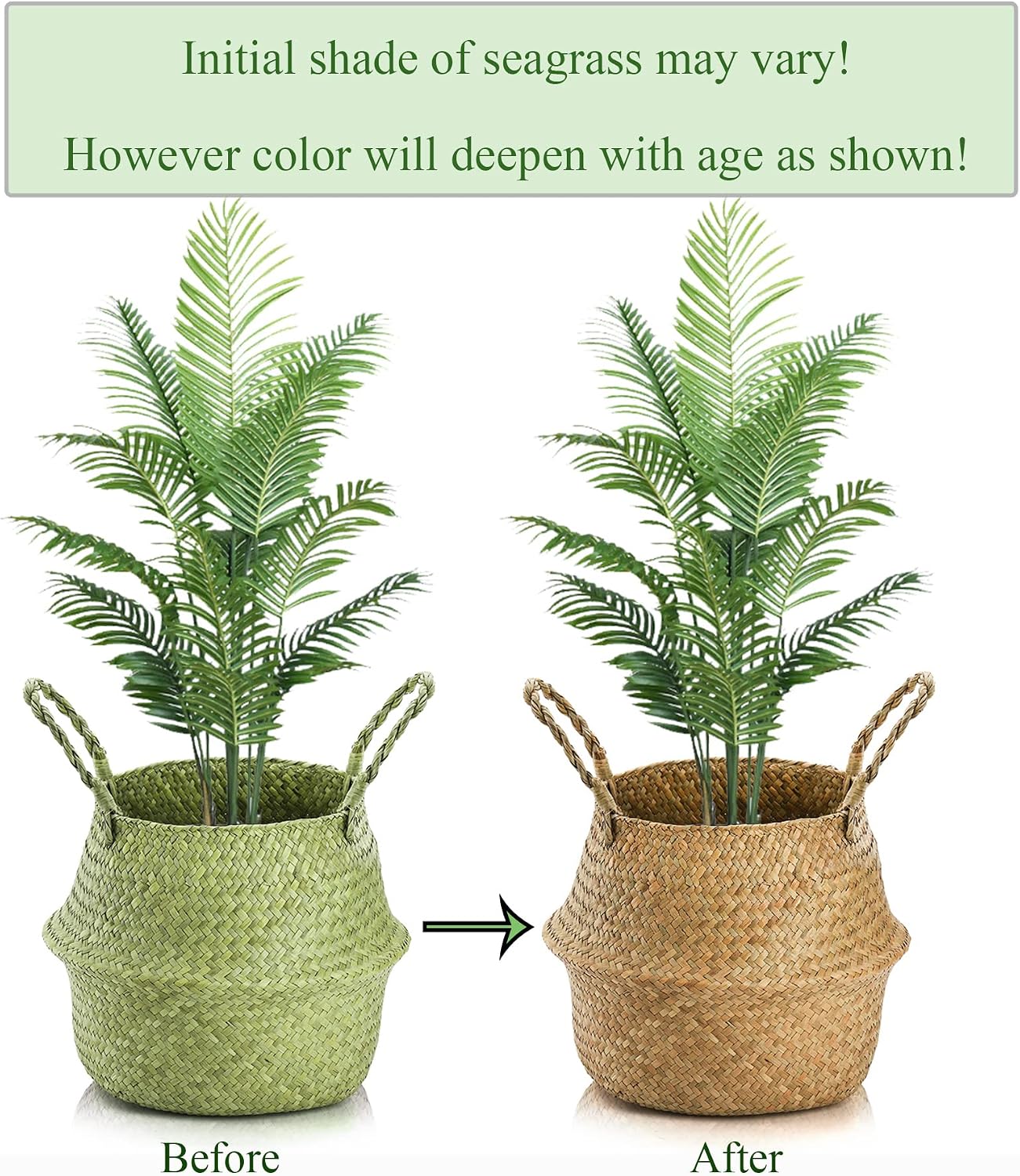 2 Pack Large Seagrass Woven Basket