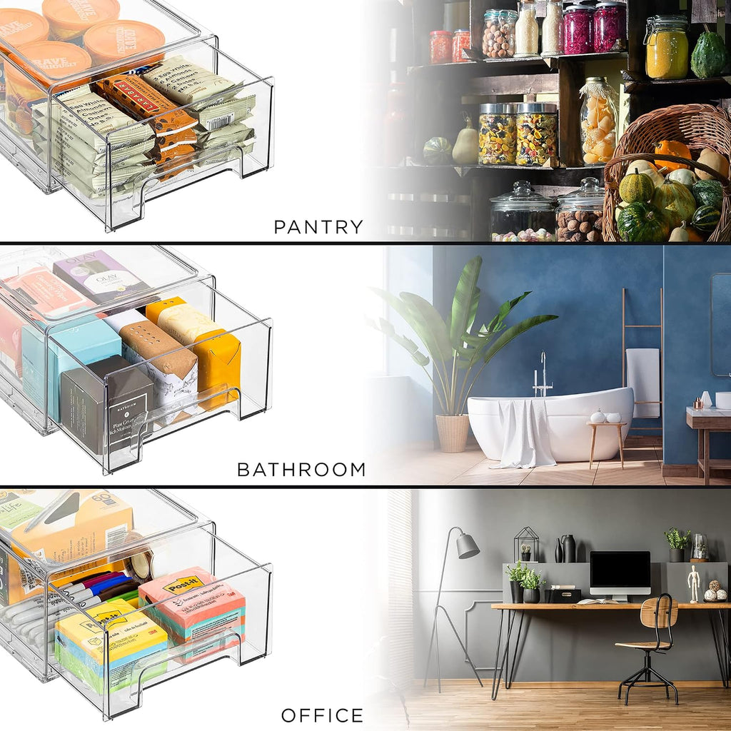 2 Pack Medium Refrigerator Storage Drawers