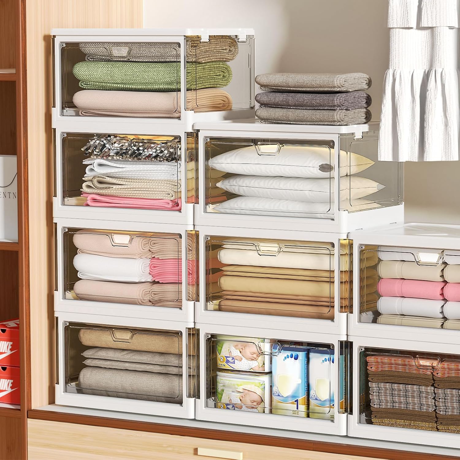 3 Pack Clear Storage Bins with Lids