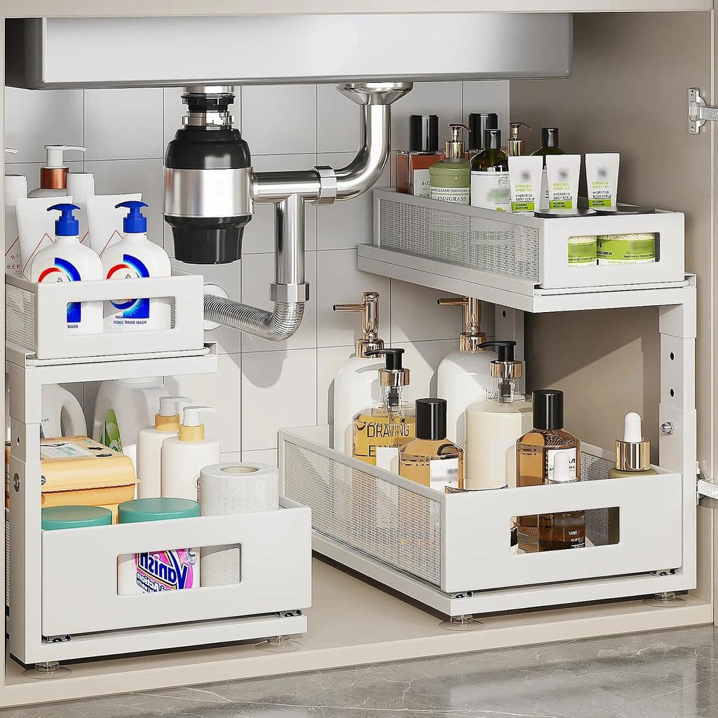 2 Pack 2-Tier Under Sink Organizer