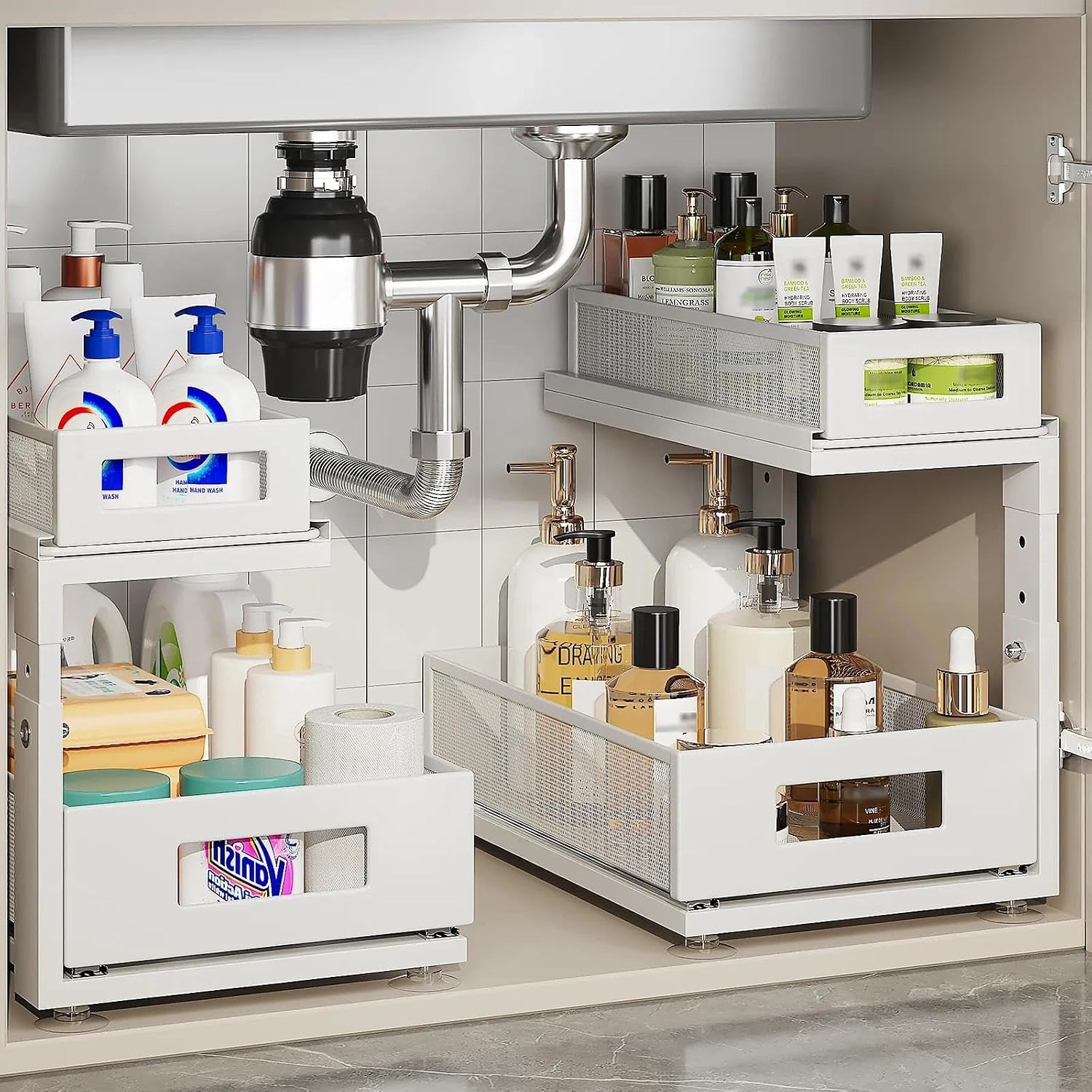 2 Pack 2-Tier Under Sink Organizer