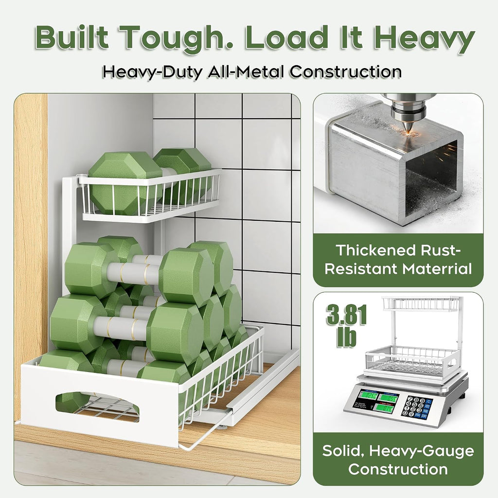 2-Pack L-Shaped Under Sink Organizer