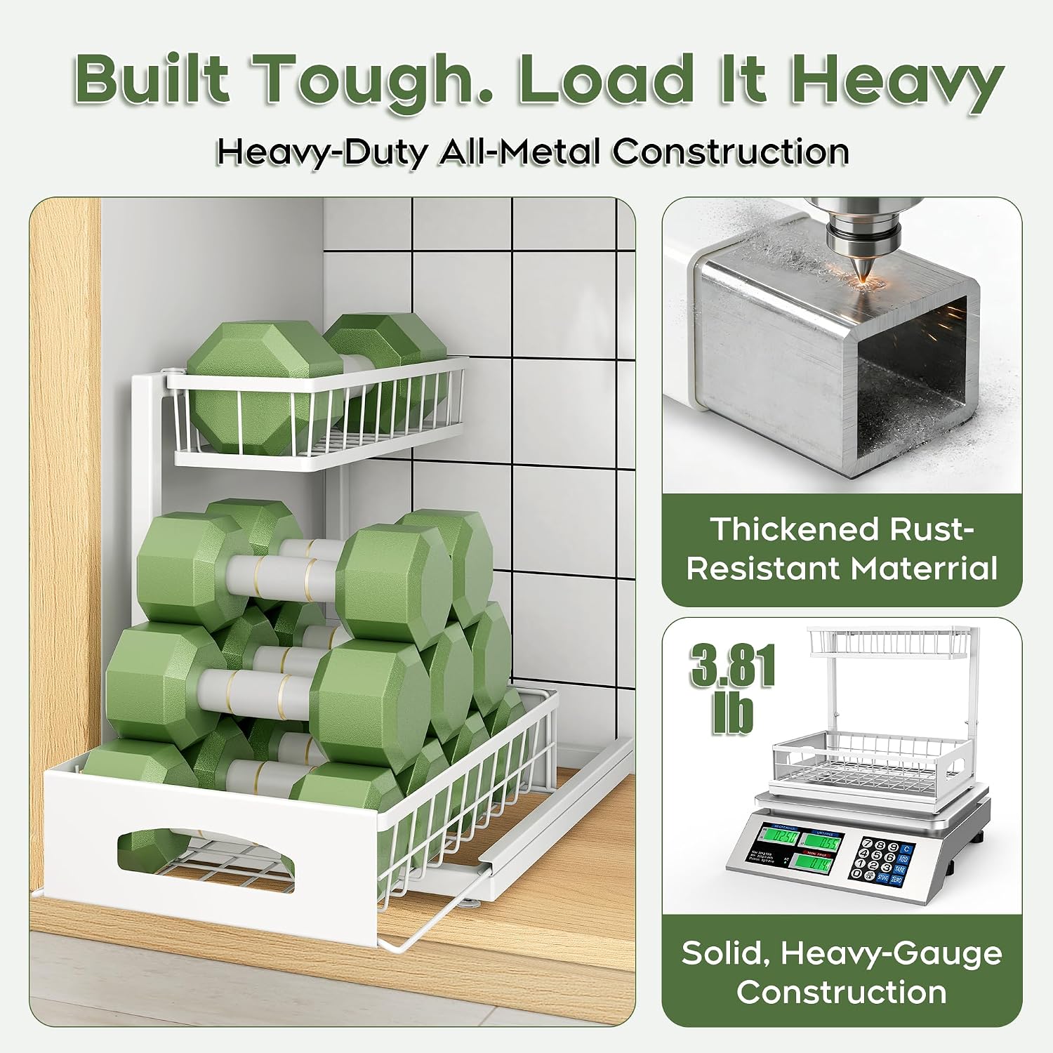 2-Pack L-Shaped Under Sink Organizer