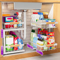 2 Pack White 2 Tier Under Sink Organizer