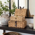 2 Pcs Seagrass Basket Box With Lid