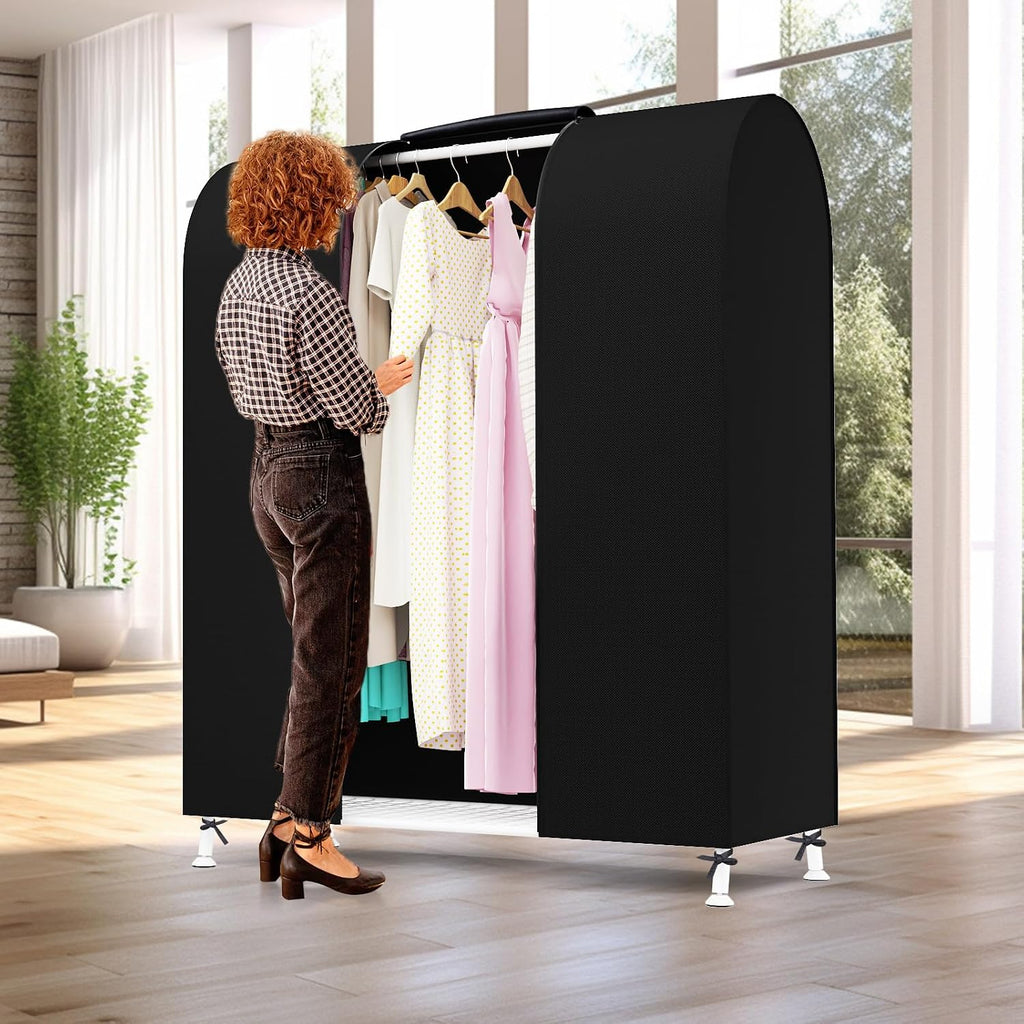 50in Black Garment Rack Cover