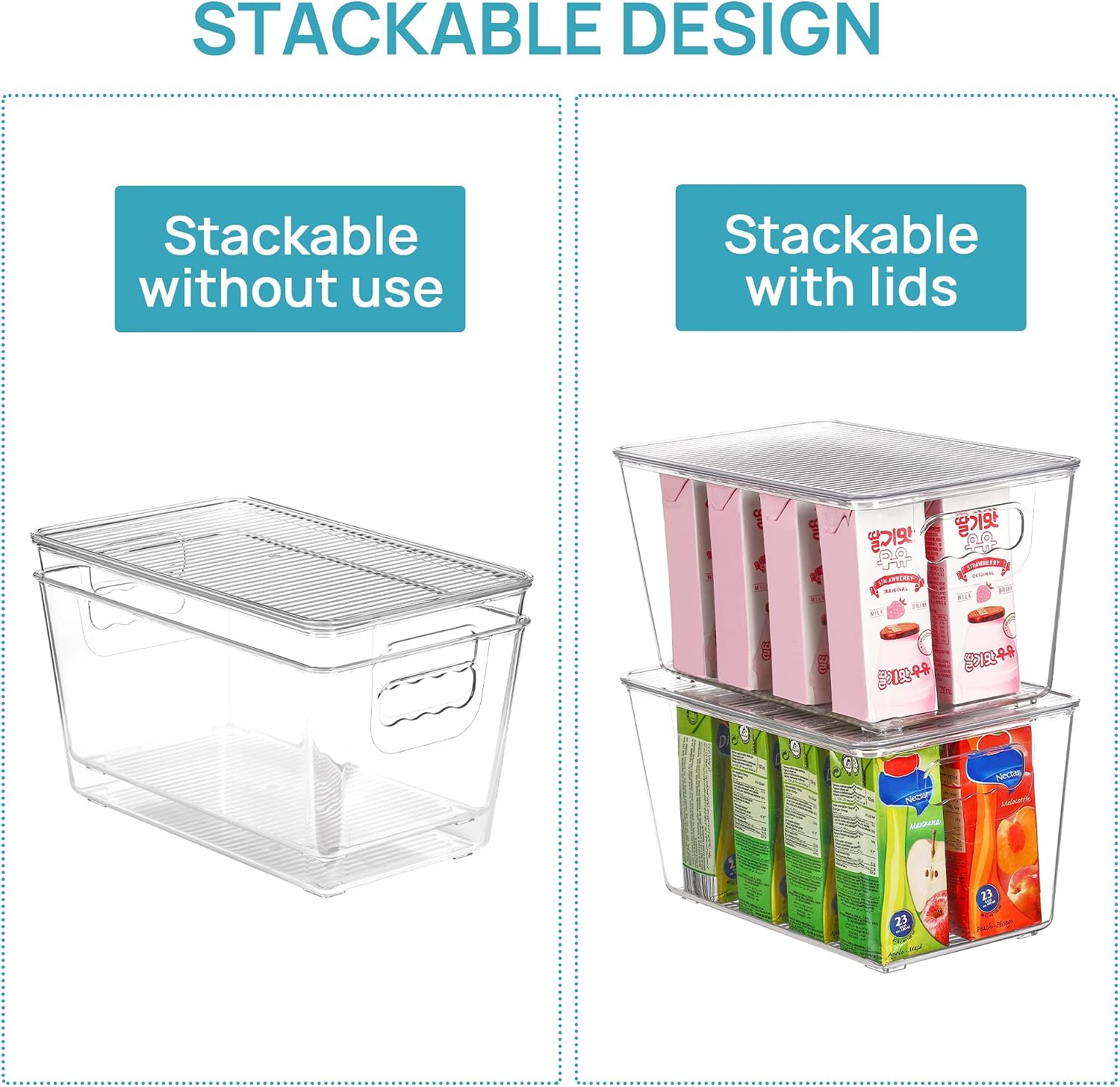6 Pack Medium Clear Storage Bins