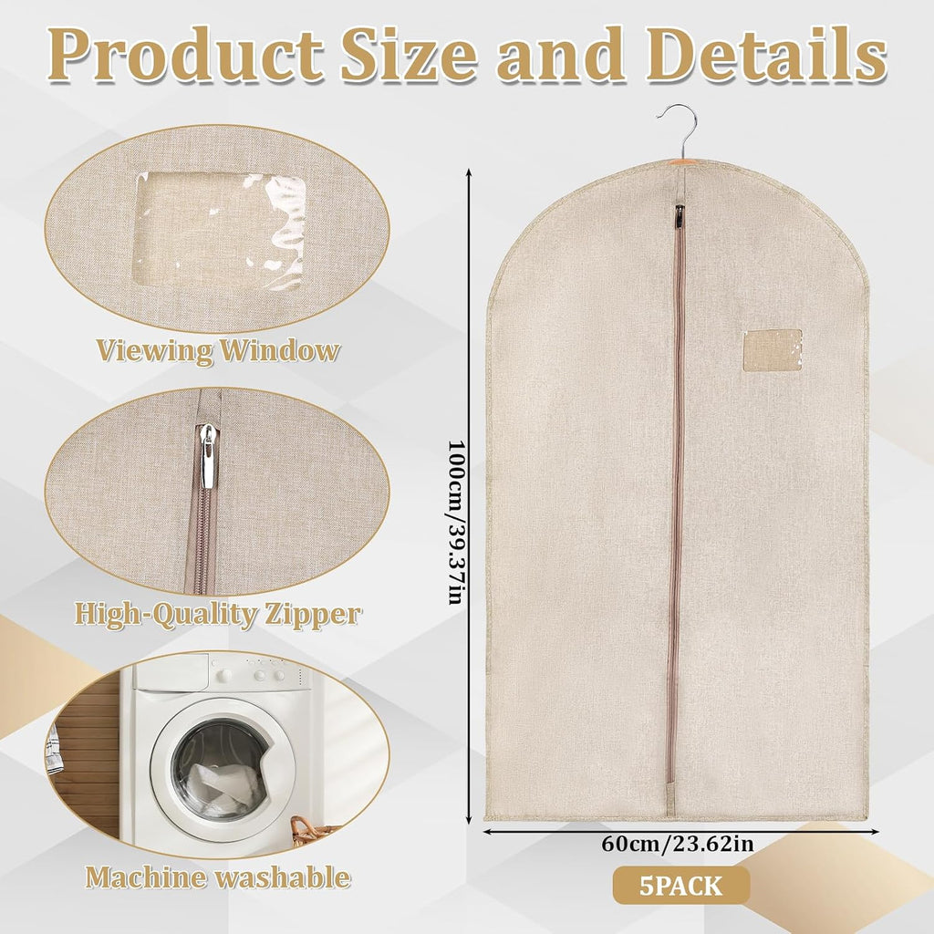 5 Packs 40" Cotton Garment Bags