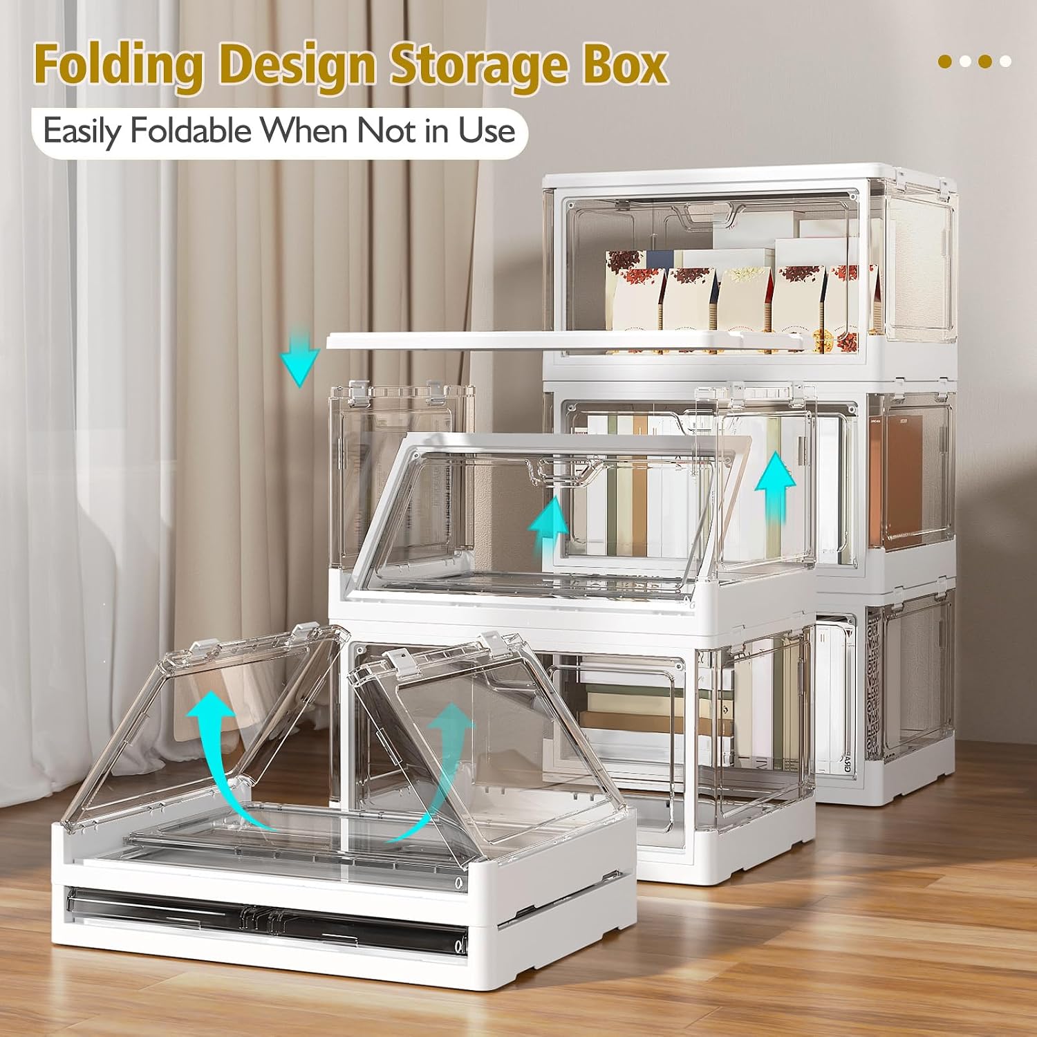 3 Pack Clear Storage Bins with Lids