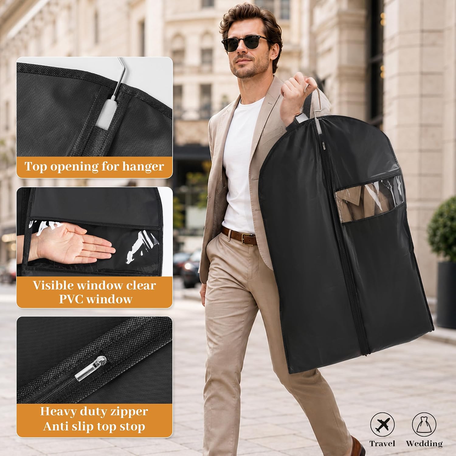 6-Pack 65" Garment Bags for Dresses